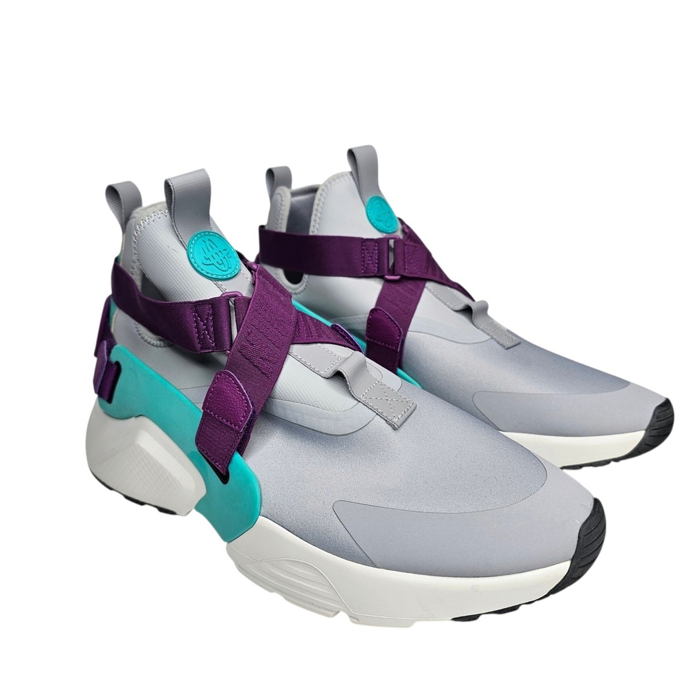 Nike Air Huarache City Low Womens 14.5 Grey Purple Teal AH6787-006 Sneakers